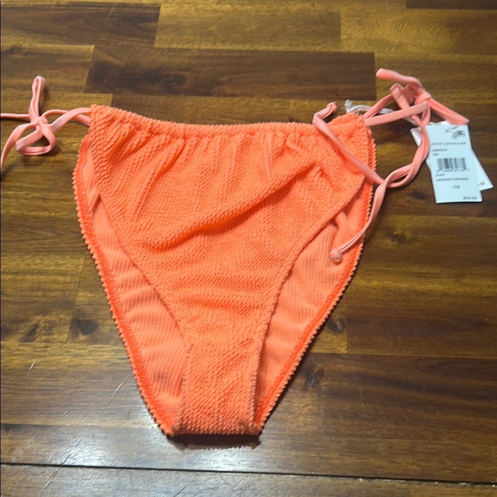 NWT Good American Bright Orange Bikini‎ Bottom size 7/8